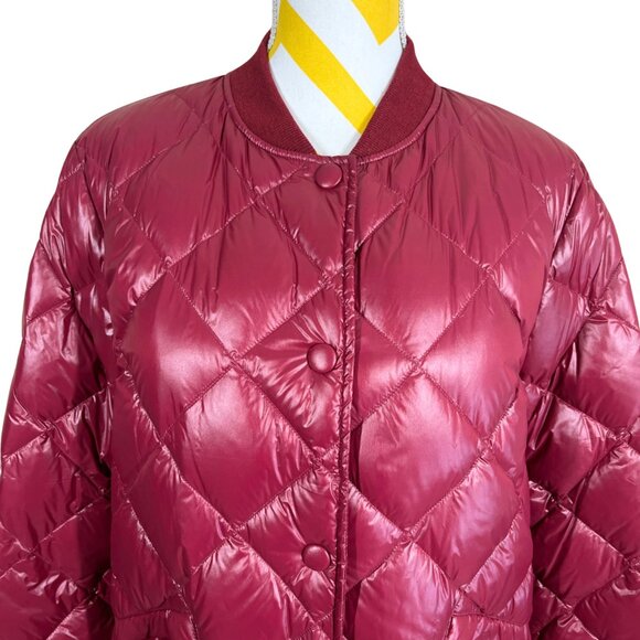 NWOT Jijil Quilted Down Puffer Coat • Burgundy • Size IT 42 / US 6 - Picture 2 of 8